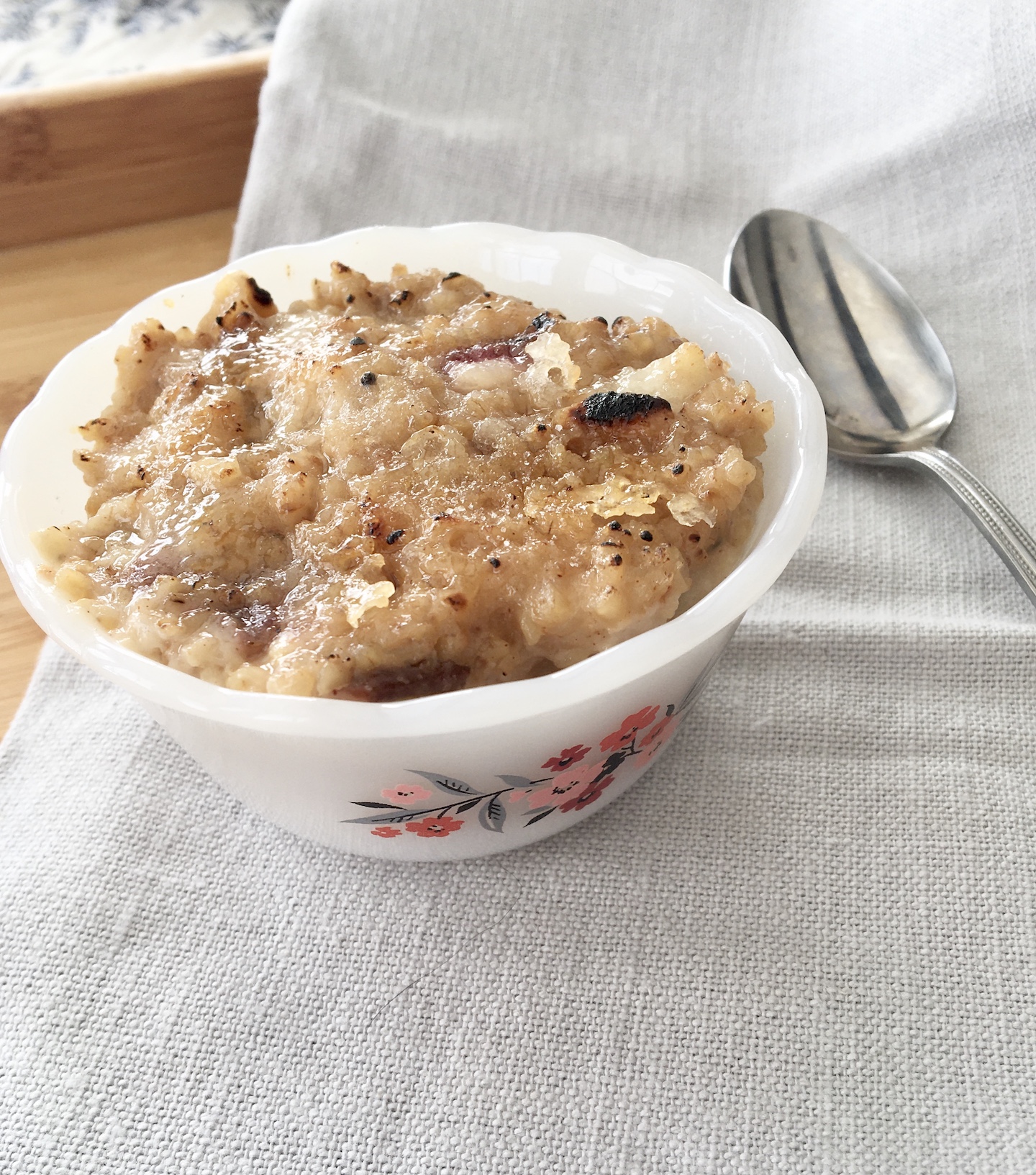 Oatmeal Brûlée with Cinnamon Apples and Walnuts